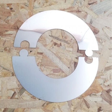 Semi rosone placca circolare inox spessore 5 decimi aisi 304, diametro 80mm