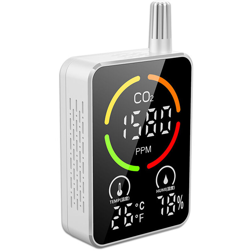 

Semiconductor infrarrojo Multifuncional 3 en 1 CO2 Dispositivo de monitoreo de temperatura y humedad Pantalla digital Detector de calidad del aire