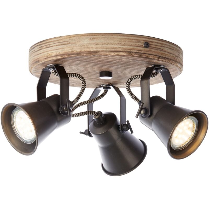 

Punto Negro Brillante Semilla de madera 3xGU10 - Noir acier