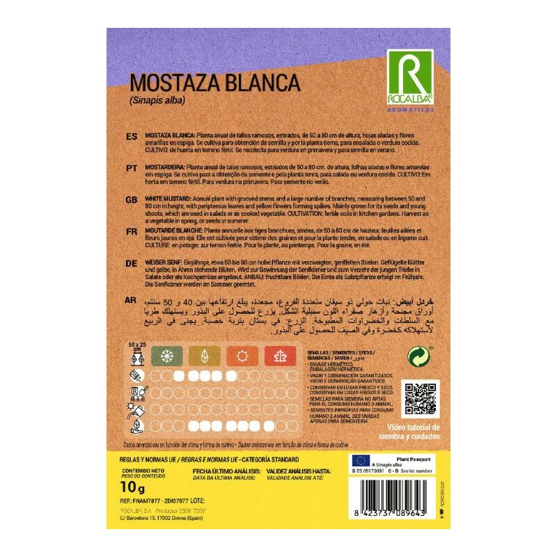 

Semilla Mostaza Blanca 10Gr.