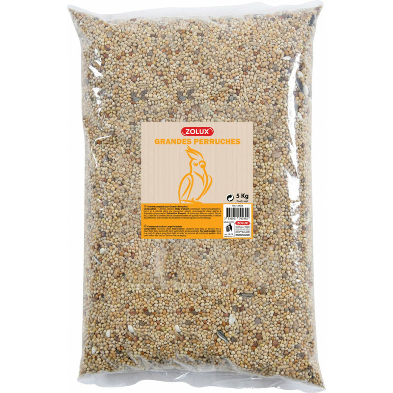 

semilla para pericos grandes. Bolsa de 5 kg. para las aves.