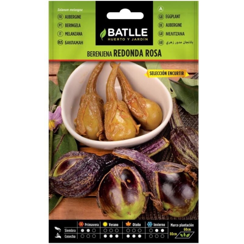 

Semillas de Berenjena Redonda Rosada sel. ENCURTIR