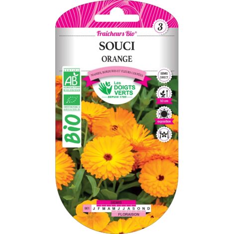 Semillas de caléndula naranja BIO Las Manos Verdes