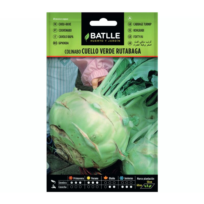 

Semillas de Colinabo Rutabaga Cuello Verde - Verde
