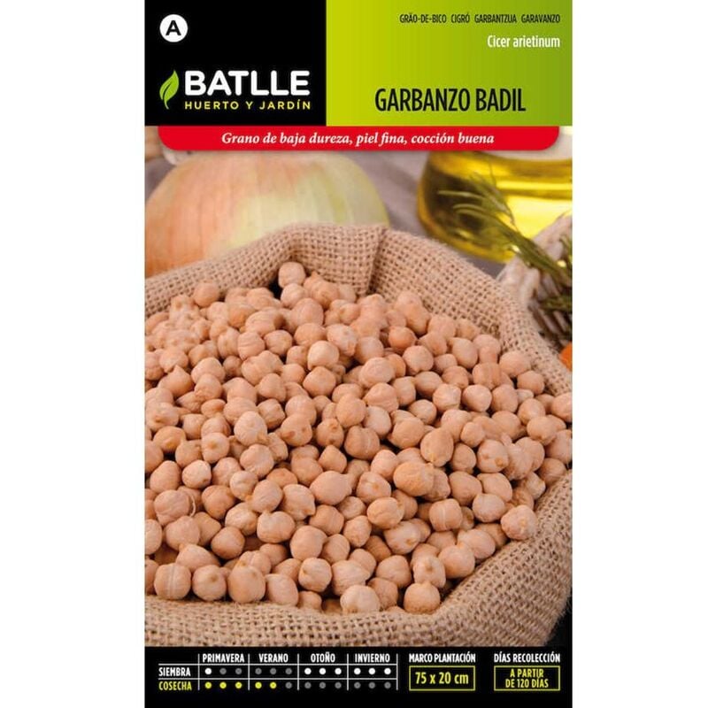 

Plantawa Semillas de Garbanzo Badil 4 gr para Siembra Invierno Legumbre para Cultivar - Battle