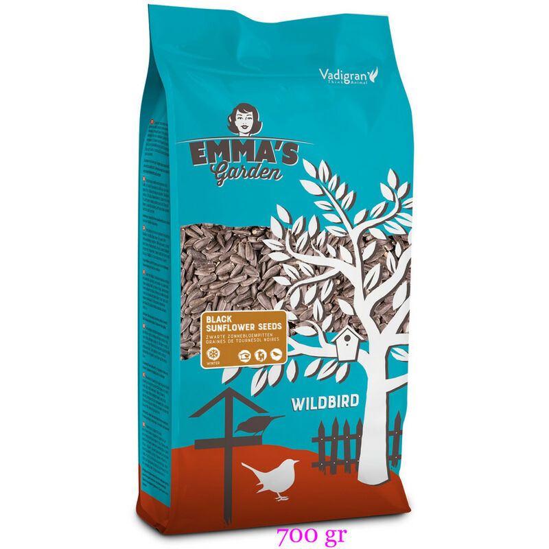 

semillas de girasol negro para pájaros. bolsita 700 gr.