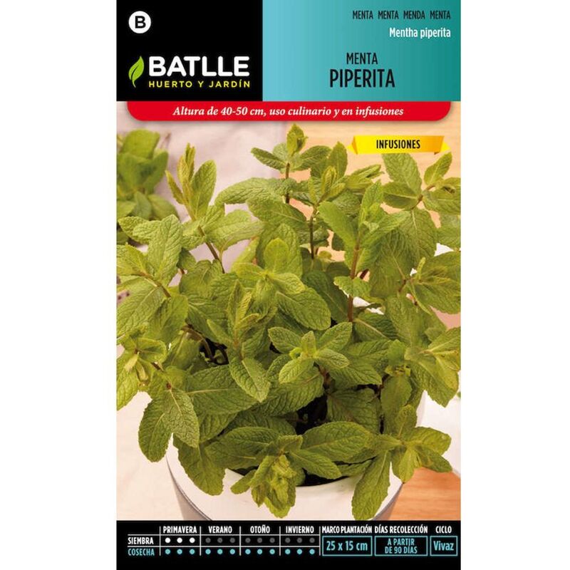 

Plantawa Semillas de Menta Piperita 0.2 gr para Siembra Primavera Planta Aromática para Cultivar - Battle