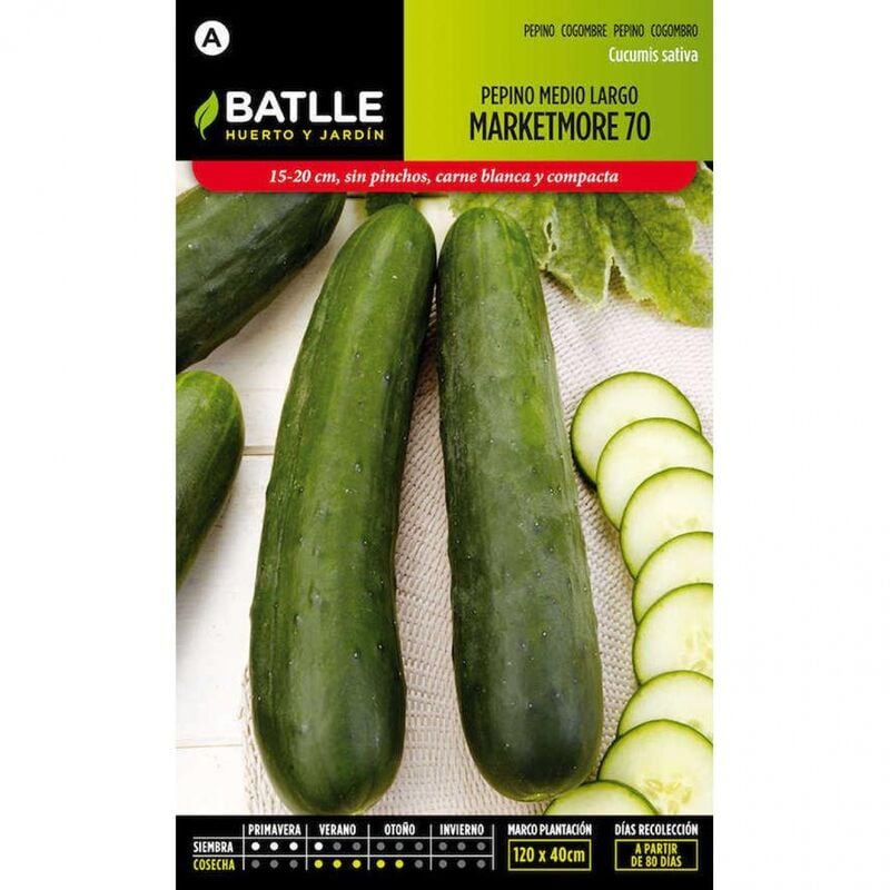 

Plantawa Semillas de Pepino Marketmore 70 Medio Largo 6 gr para Siembra Primavera Hortaliza para Cultivar - Battle