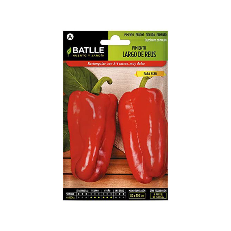 

Plantawa Semillas de Pimiento Largo de Reus 2 gr para Sembrar Invierno Primavera Hortaliza para Cultivar - Battle
