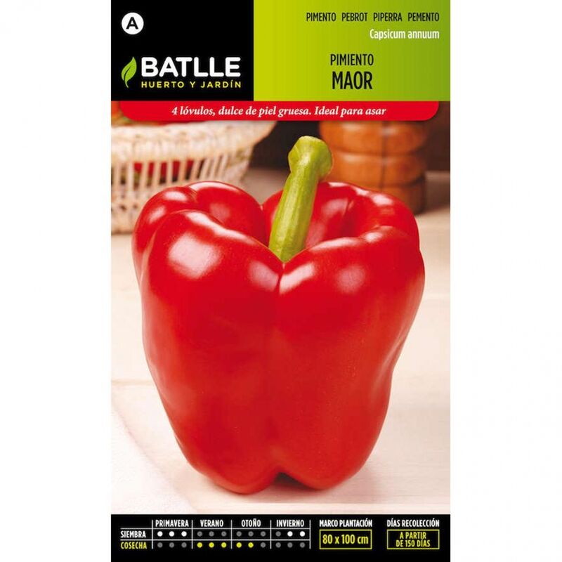 

Plantawa Semillas de Pimiento Maor 2 gr para Siembra Primavera Invierno Hortaliza para Cultivar - Battle