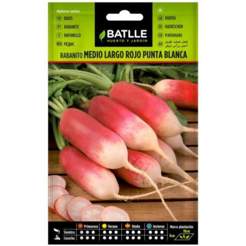 

Semillas de Rabanito medio largo rojo punta blanca