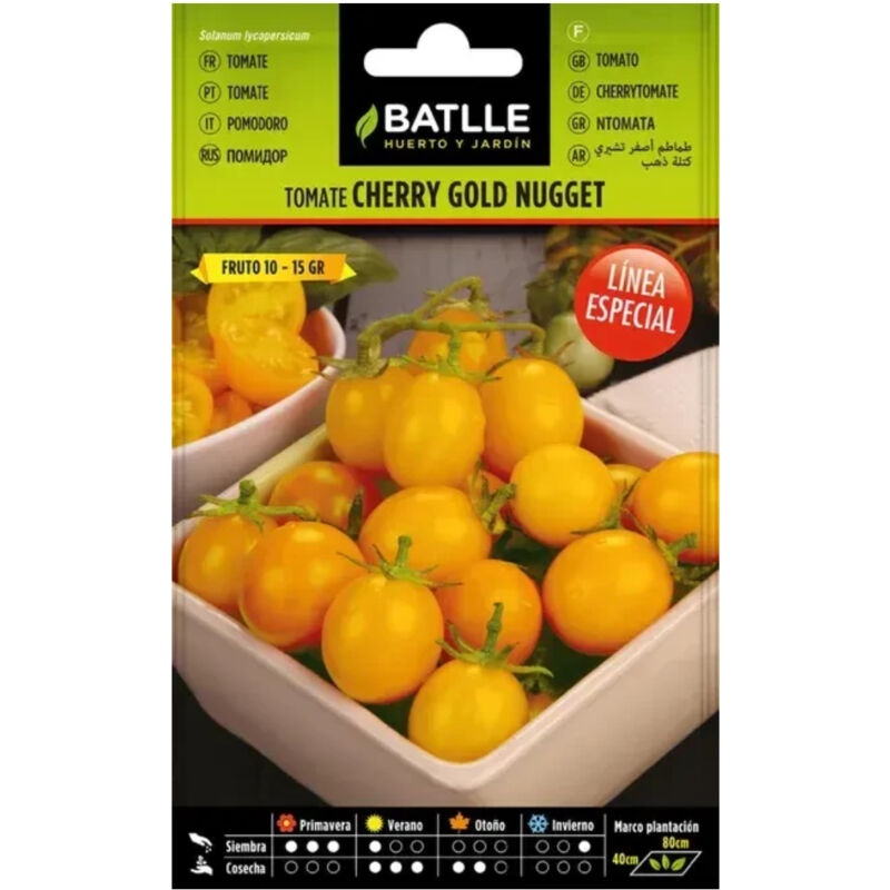 

Semillas de Tomate Amarillo Cherry Gold Nugget