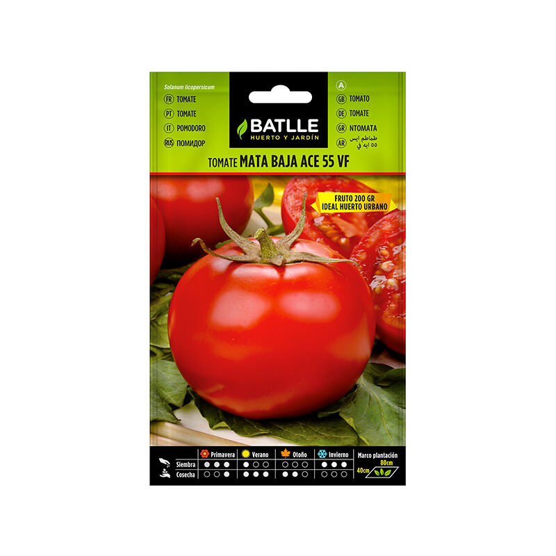 

Plantawa Semillas de Tomate mata baja ACE 55 0.3 gr para Siembra Invierno Primavera Hortaliza para Cultivar - Battle