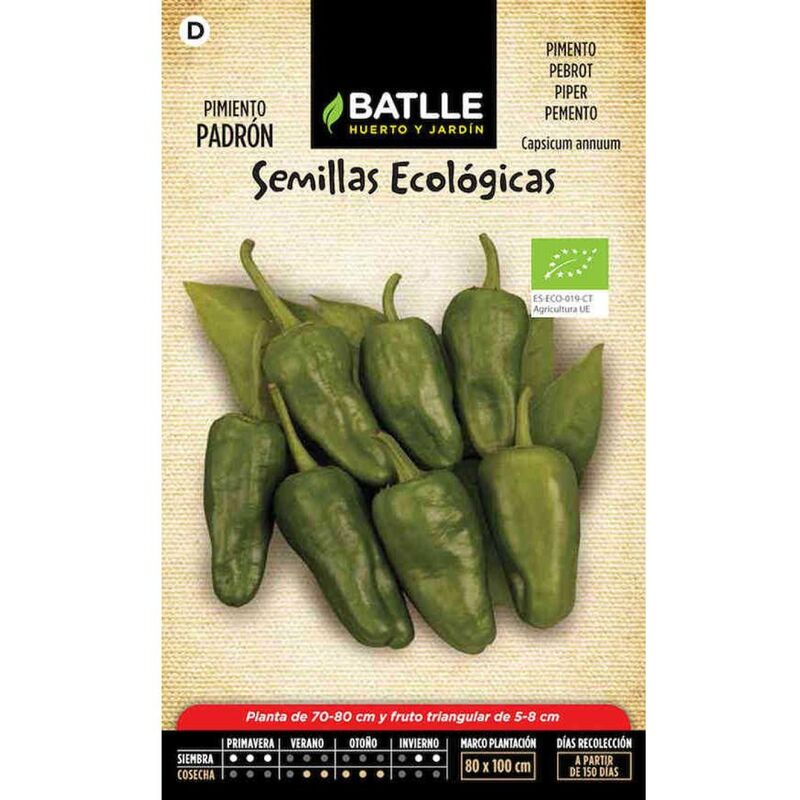 

Plantawa Semillas Ecológicas Pimiento Padrón 1 gr para Siembra Primavera Invierno Hortaliza para Cultivar - Battle