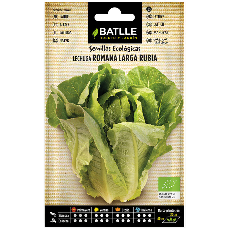 

Semillas ecológicas de Lechuga romana larga rubia