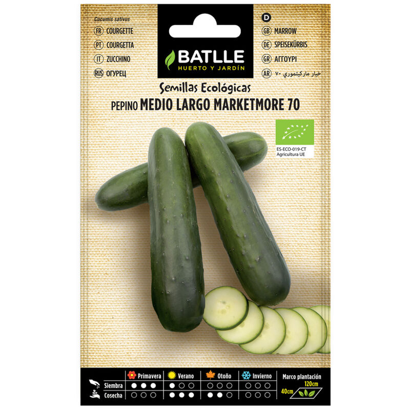 

Semillas ecológicas de Pepino marketmore 70