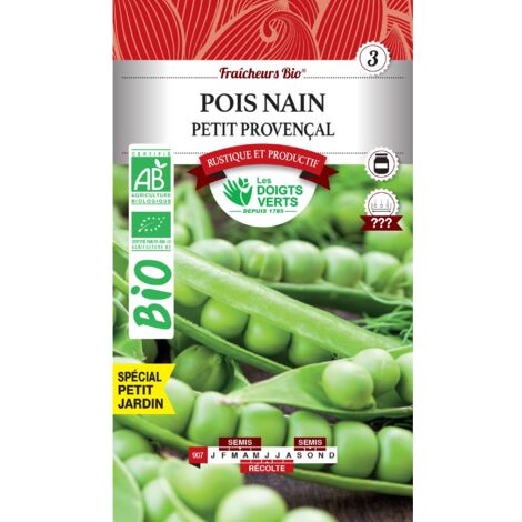 Semillas Guisantes enano Pequeño Provenzal BIO Los Dedos Verdes 30g