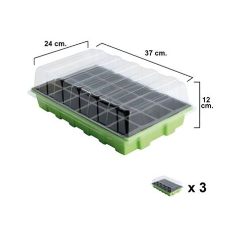 Semillero germinación invernadero 24 compartimentos con bandeja anti goteo sets de 3 piezas siembra / germinacion de plantas