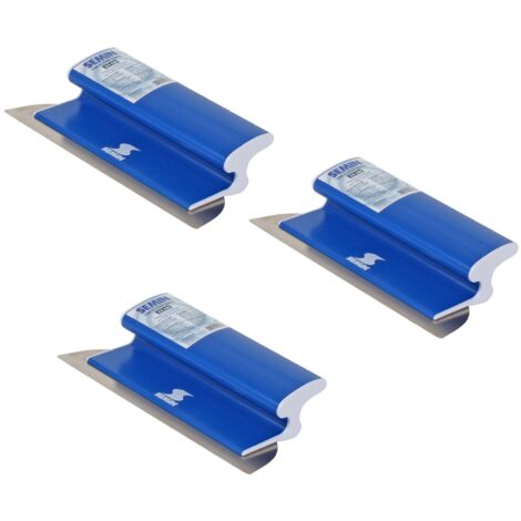 Semin – Lot de 3 lames à enduire 25 cm – Inoxydable – Résistantes à l'abrasion – Lissage sans bavures sur plaques de plâtre