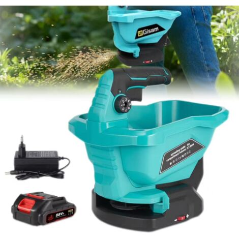 Semoir électrique compatible avec les batteries Makita 18V，Épandeur sans fil à 6 vitesses pour le jardinage,adapté aux graines de gazon et de légumes