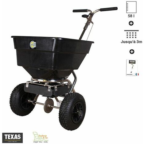 Semoir épandeur bac 58 litres projection 3m Texas CS6000S - noir