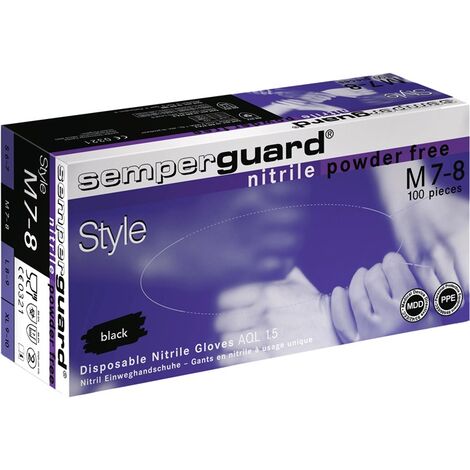 SEMPERMED 0448-6-7 Einweghandschuhe Semperguard® Sapphire XP black Größe S schwa