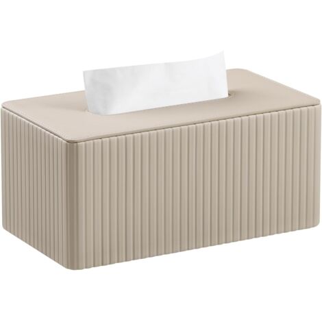 Semplice astuccio rettangolare in pelle per porta fazzoletti - beige - 241210 (cm)