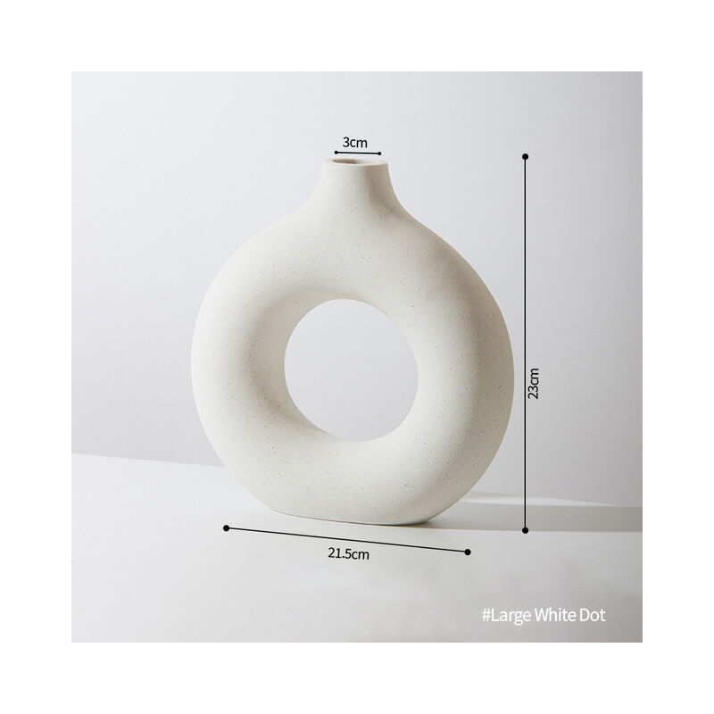 Semplice circolare vuoto vaso di ceramica