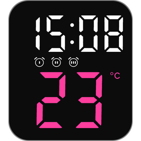 Semplice orologio elettronico a LED, pratico orologio con effetto scena, decorazione multifunzionale per la casa - Rosa