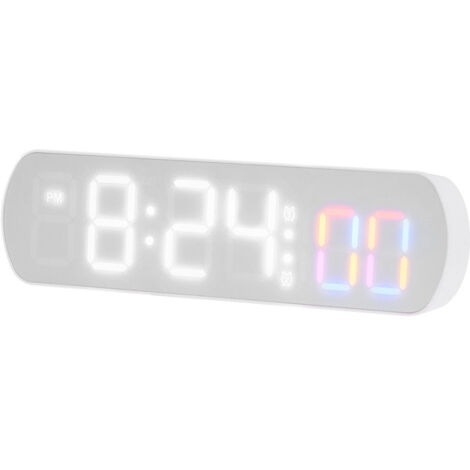 Semplice sveglia elettronica a LED multifunzionale con visualizzazione della temperatura, dei secondi e del conto alla rovescia, ideale come sveglia da comodino per uso domestico - luce bianca