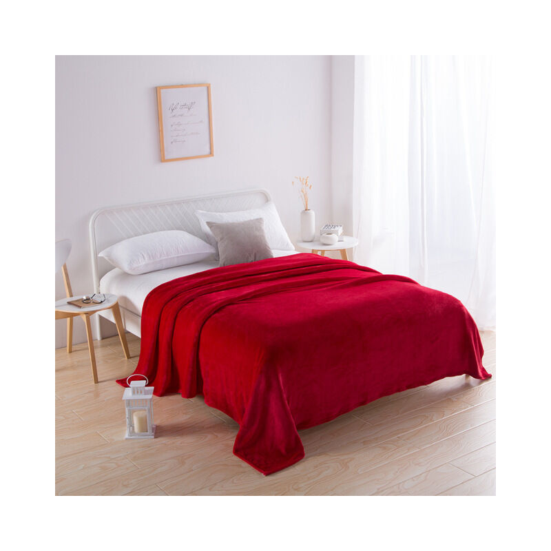 Semplice tinta unita coperta in pile corallo casa