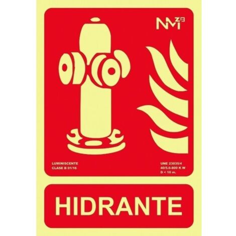 Señal 210X300Mm Pvc Lumi  Hidrante Rd00112