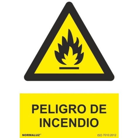 Señal 210x300mm pvc peligro de incendio rd30000