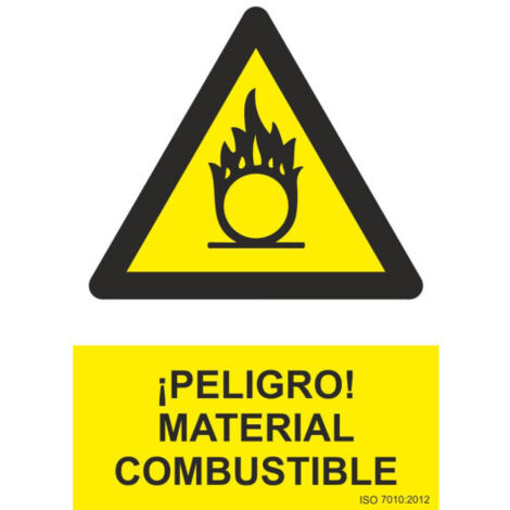 Señal 210x300mm pvc peligro material combustible rd30072