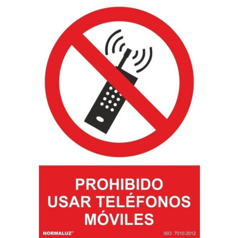 Señal 210x300mm pvc prohibido usar telÉfonos mÓviles rd40020