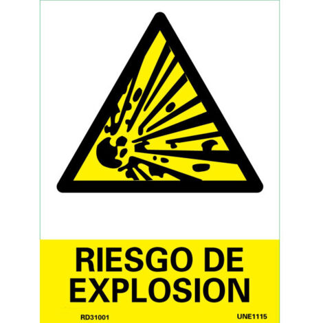 Señal 210X300Mm Pvc Riesgo De Explosion Rd30001