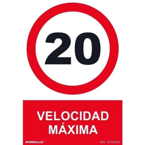 Señal 210X300Mm Pvc Velocidad Maxima 20 Rd40059