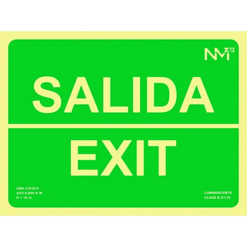 

Normaluz - Señal 224x300mm Pvc Lumi Salida/exit Re15104