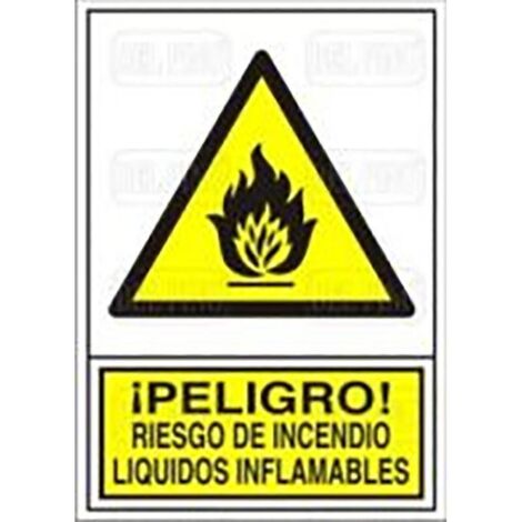 señal 346 plast.295x210''pl.liqu.inflam'' ­peligro riesgo incendio liq.inflamable