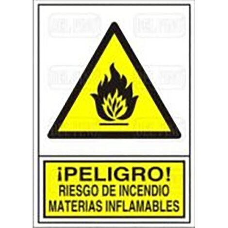 señal 347 plast.295x210''pl.inc.mat.infl'' ­peligro riesgo incendio mat.inflamables