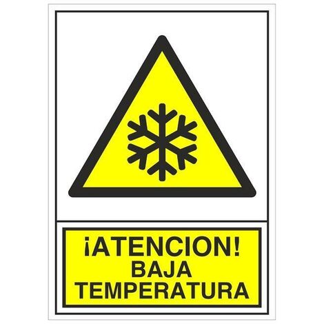 señal 375 plast.420x297''at.baja.temper.'' ­atencion baja temperatura