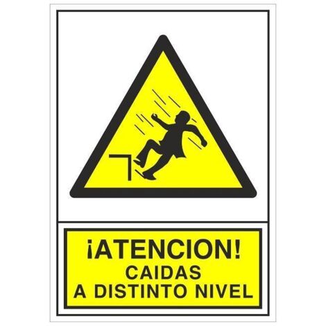señal 384 plast.295x210''caida dist.nivel ­atencion caidas a distinto nivel