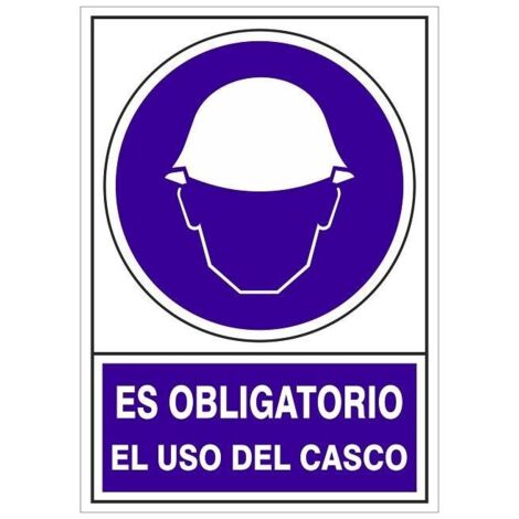 señal 600 adhesiva 148x105''obl.uso casc'' es obligatorio el uso del casco