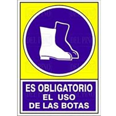 señal 602 plast.420x297 ''obli.uso botas'' es obligatorio el uso de las botas