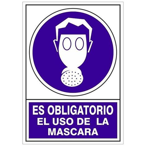 señal 606 plástico 345x245 ''obligatorio el uso de máscara''