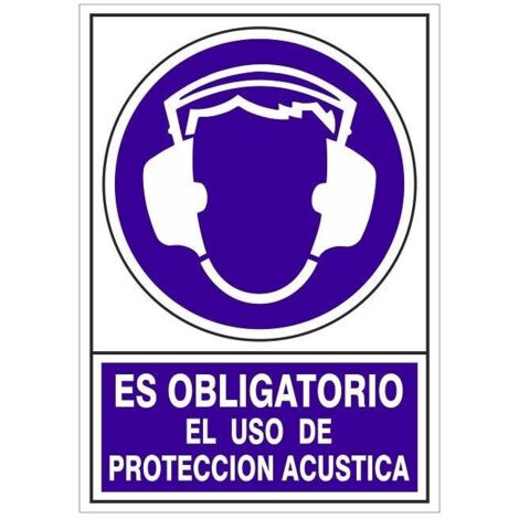 señal 607 adhesiva 148x105''ob.u.pr/acus'' es obligatorio uso proteccion acustica