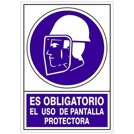 señal 609 plástico 345x245 ''obligatorio el uso de pantalla''