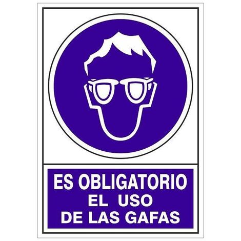 señal 610 plast.295x210 ''obli.uso gafas'' es obligatorio el uso de las gafas