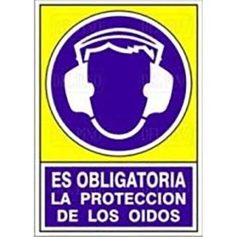 señal 623 adhesiva 148x105''bl.prot.oido'' es obligatorio la proteccion de los oidos