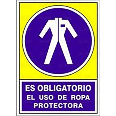 señal 643 adhesiva 105x74''obl.rop.prot'' es obligatorio el uso de ropa prtectora